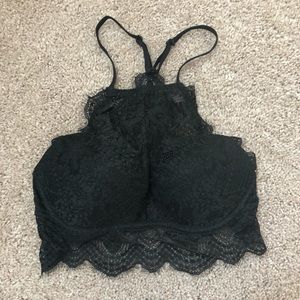 PINK Victoria’s Secret Black Halter Lace Bralette